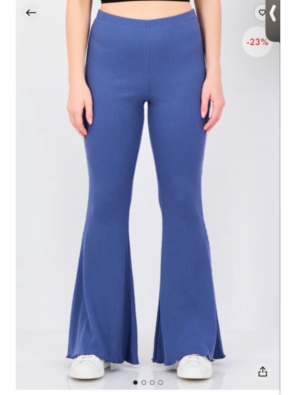 Aerie Women’s Ribbed Flare Pants Size XL Light Navy Pull On Stretch Lounge Yoga